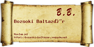 Bozsoki Baltazár névjegykártya